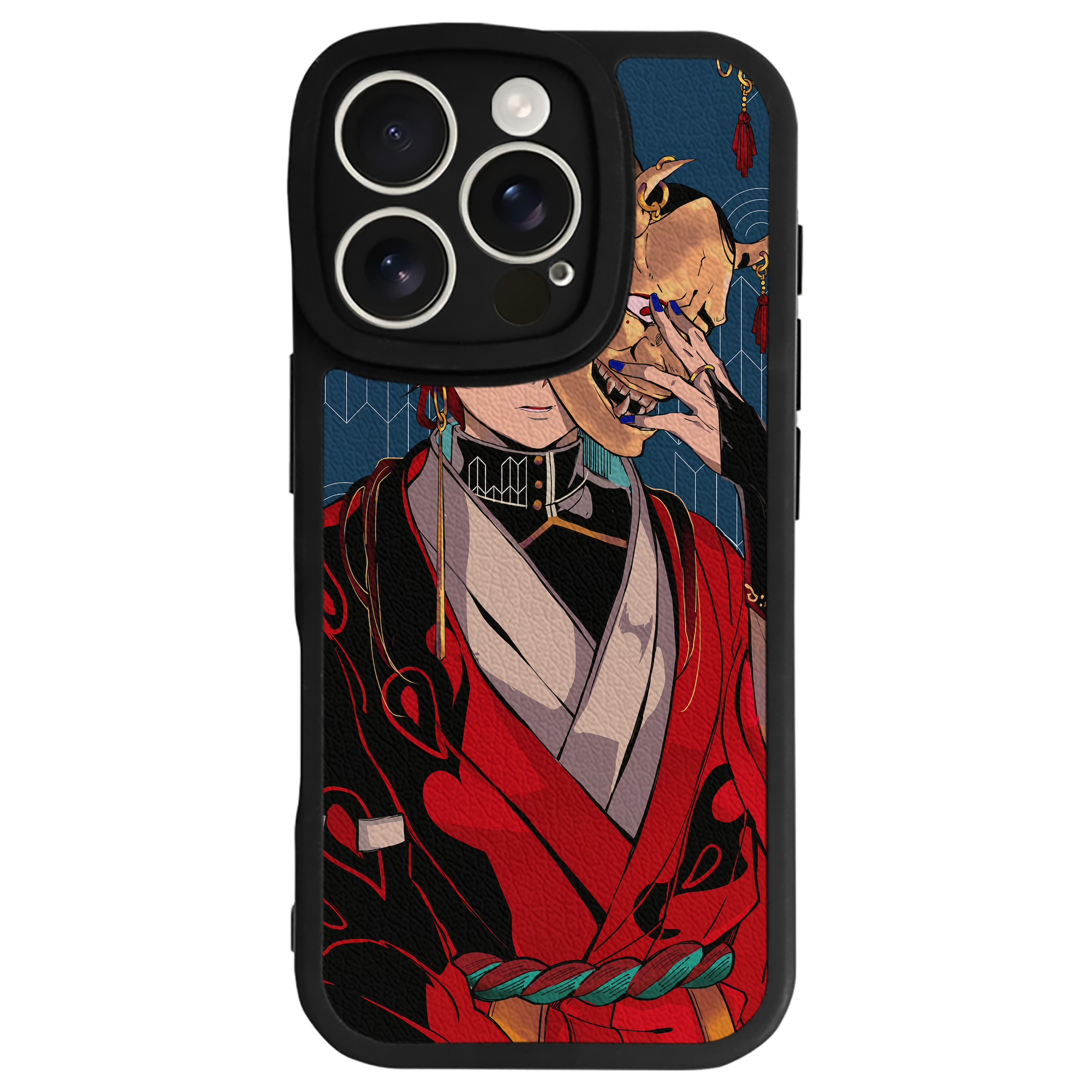 （画像用） 鬼滅の刃（きめつのやいば）竈門 炭治郎／かまど たんじろう Kamado Tanjirou 【iPhone 16シリーズ対応】シリコンスマホケース（レザー調） 材質：シリコン